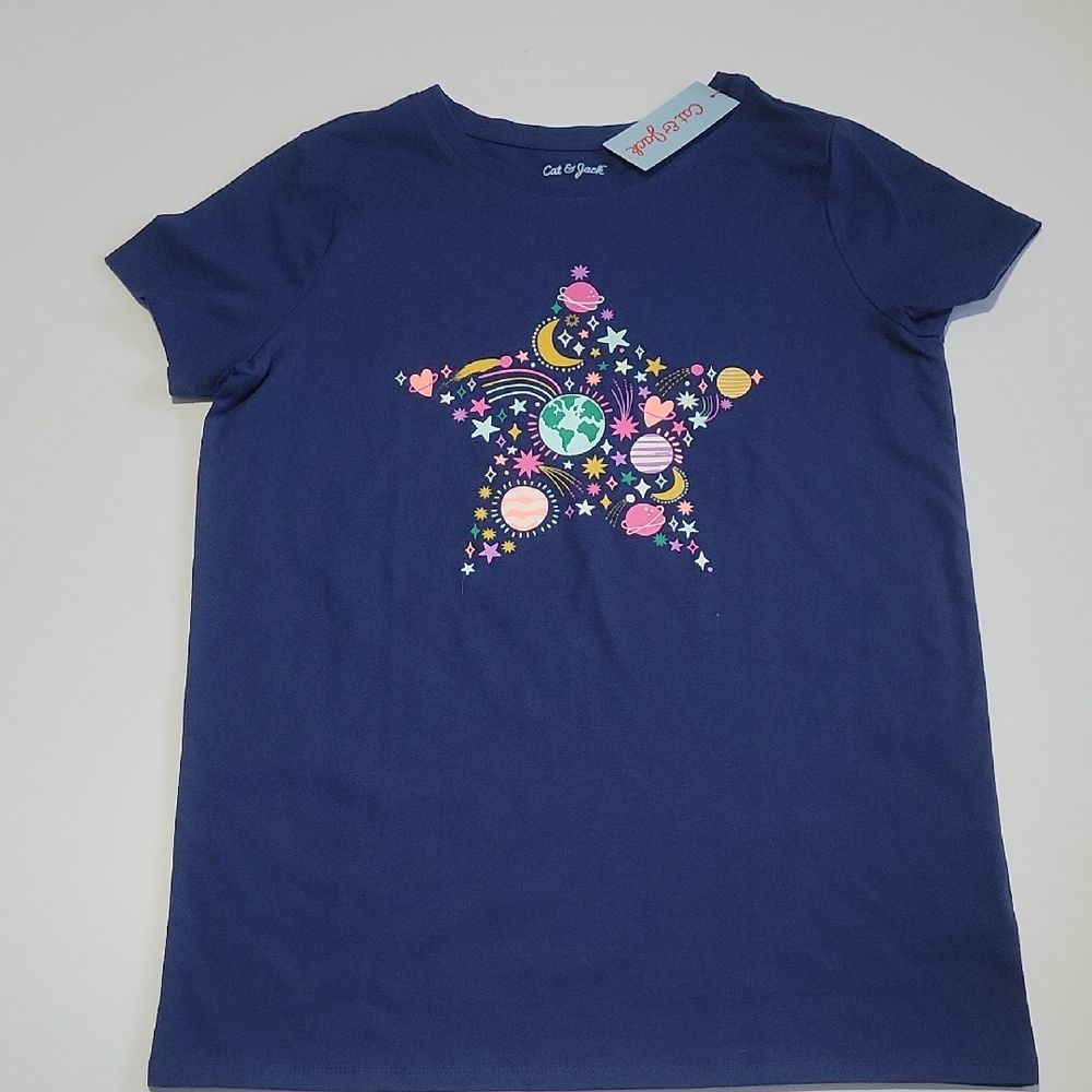 Cat & Jack Kids' Blue Star Celestial Graphic T-Shirt XL